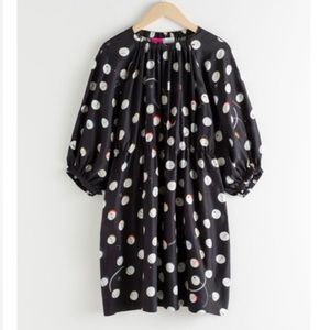 & Other Stories x Giorgia Lupi Voluminous Dotted Satin Mini Dress